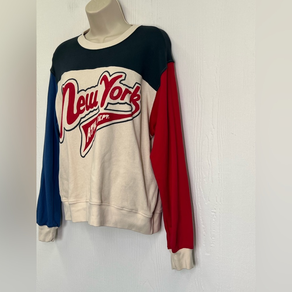 Free People -DayDreamer New York Athletic Dept Crewneck LongSleeve Sweatshirt XS - Picture 5 of 9